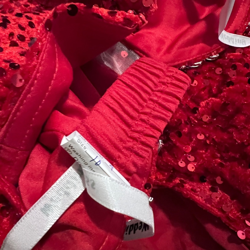 Stunning Red Sequin Gown With High Slit 10 - Picture 3 of 3
